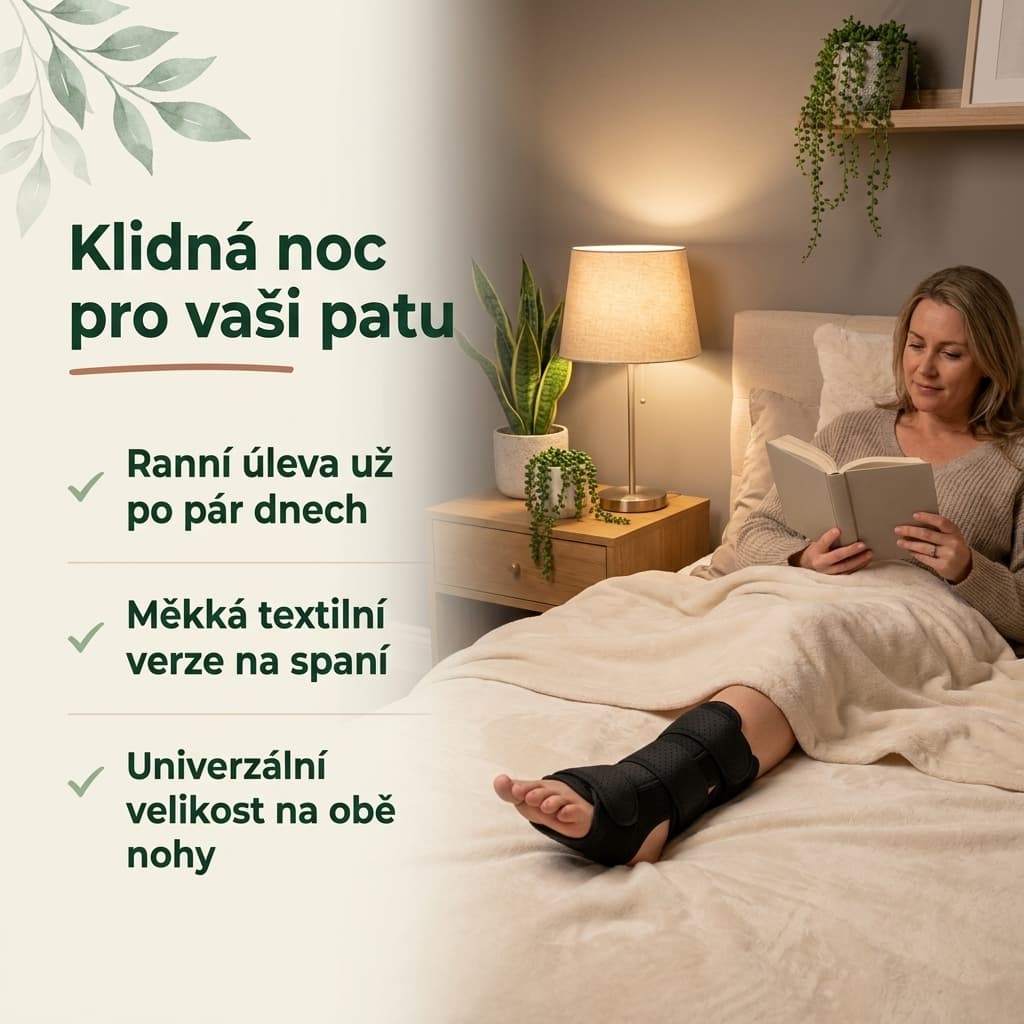 Noční dlaha na plantární fascii, měkká textilní verze v univerzální velikosti